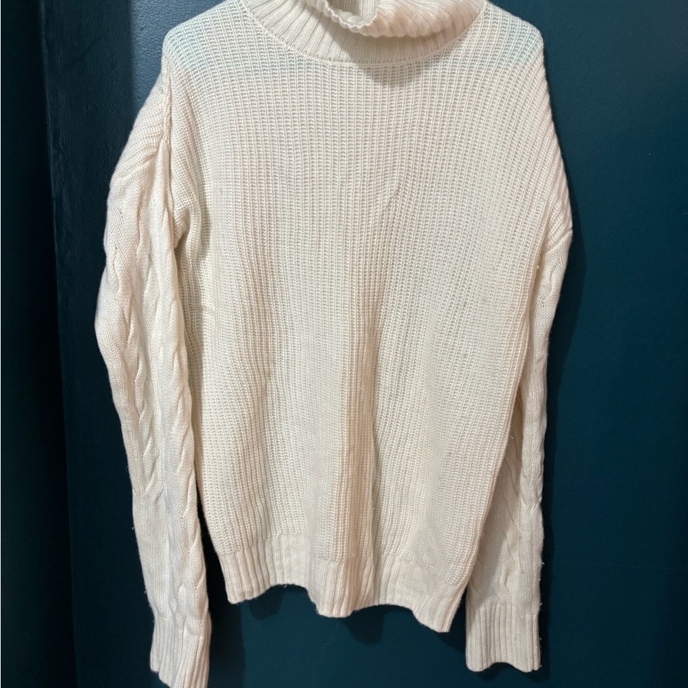 Gentle Herd Wool Cashmere Blend Cream Sweater